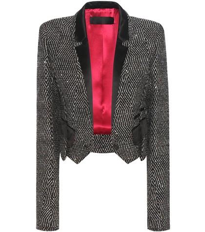 Ag Jeans Cropped Virgin Wool-blend Blazer