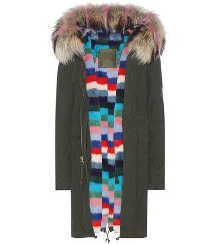 Mr & Mrs Italy London Fur-lined Cotton Parka With Fur-trimmed Hood