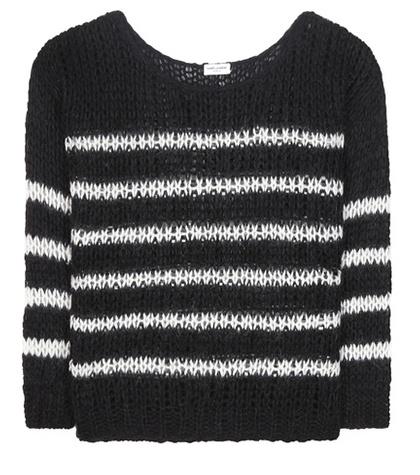 Saint Laurent Striped Virgin Wool And Mohair-blend Sweater