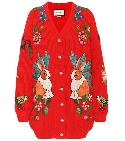 Gucci Embroidered Wool Cardigan