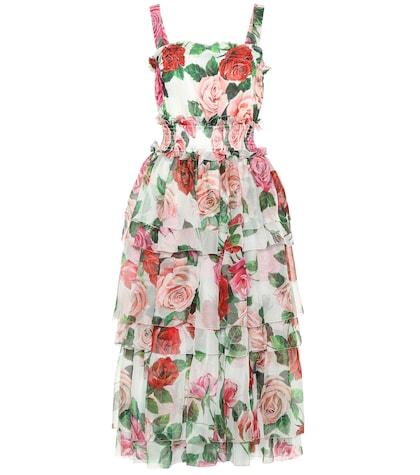 Dolce & Gabbana Rose-printed Silk Midi Dress