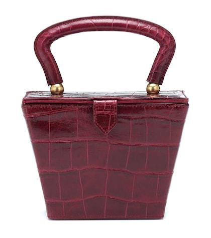 Staud Mini Sadie Embossed Leather Box Bag