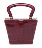Staud Mini Sadie Embossed Leather Box Bag