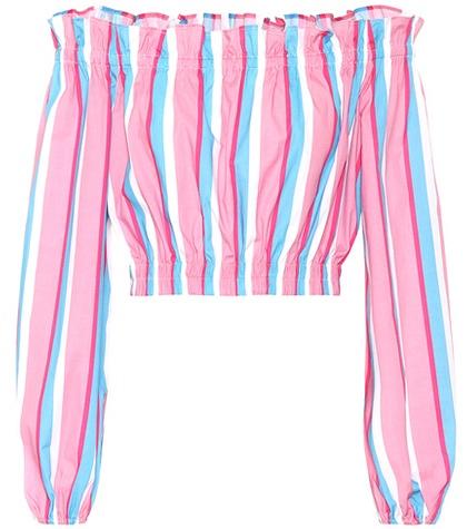 Staud Fair Striped Stretch Cotton Top