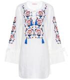 Redvalentino Wildflower Embroidered Linen Dres