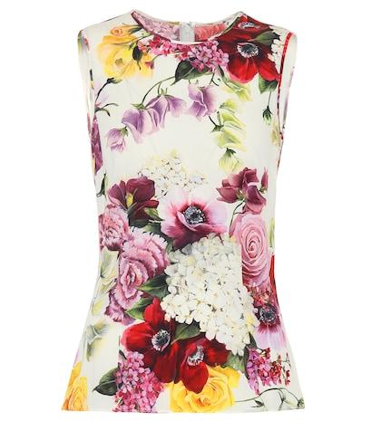 Dolce & Gabbana Floral Stretch Silk Top