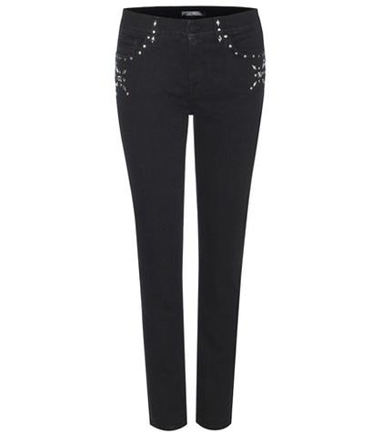 7 For All Mankind Roxanne Crop Embellished Jeans