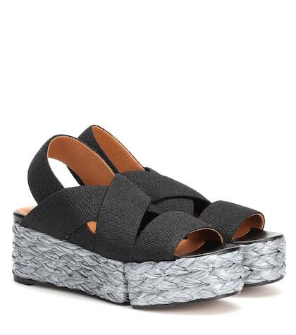 Mark Cross Ancre Raffia Platform Sandals