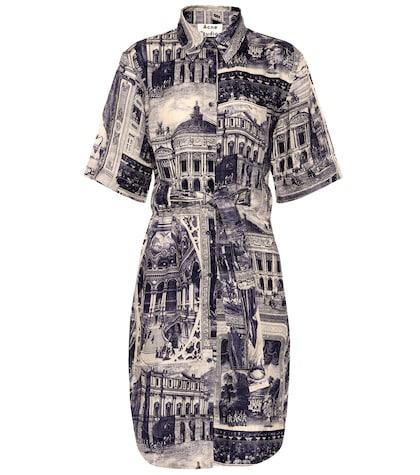Acne Studios Della Printed Linen Shirt Dress