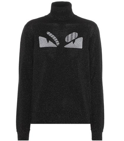 Fendi Metallic Wool-blend Turtleneck Sweater