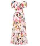 Roger Vivier Floral-printed Silk Midi Dress