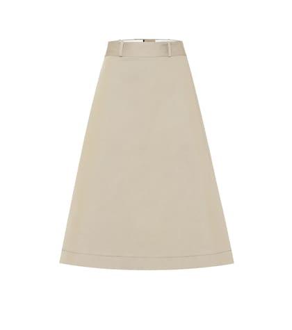 Bottega Veneta Cotton Twill Midi Skirt