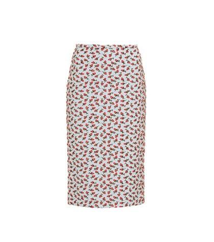 Rochas Floral Brocade Skirt