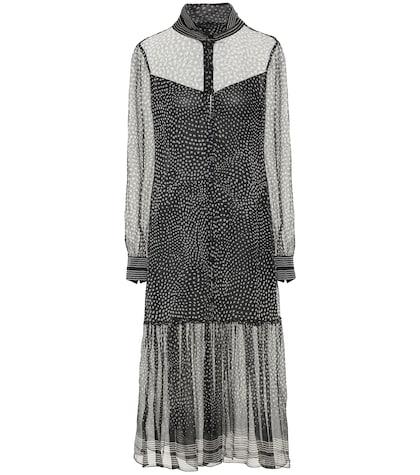 Balenciaga Libby Dotted Silk-chiffon Midi Dress