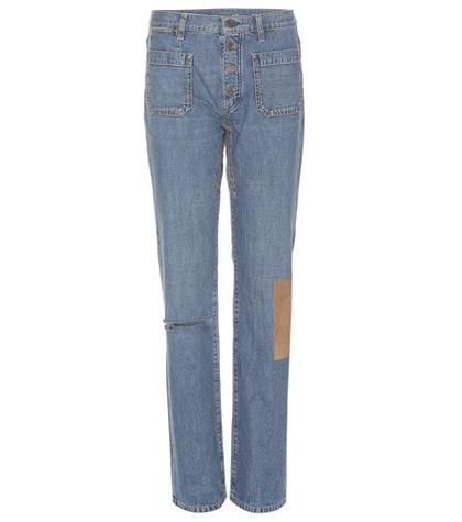Saint Laurent Patchwork Straight-leg Jeans