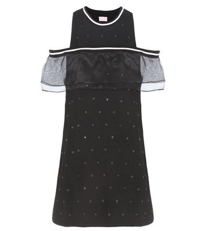 Giamba Embellished Cotton Jersey Mini Dress