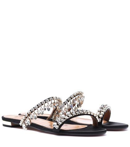 Aquazzura Eden Embellished Satin Sandals