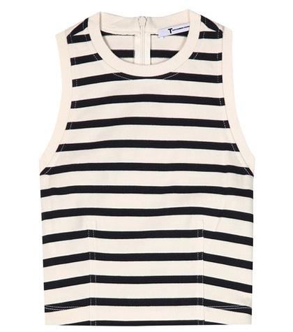 T By Alexander Wang Striped Cotton Crop Top