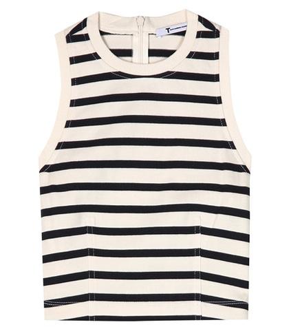 T By Alexander Wang Striped Cotton Crop Top