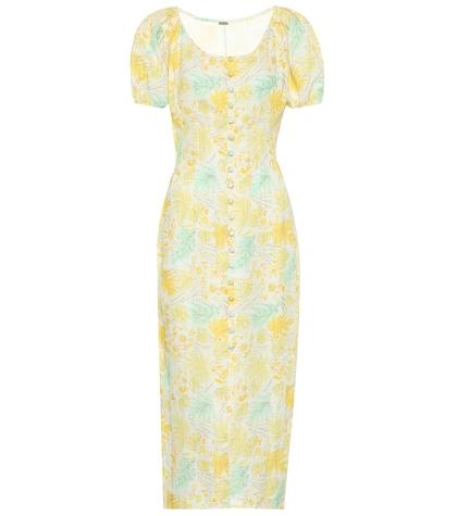 Cult Gaia Charlotte Floral Linen Dress