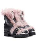 Alexander Mcqueen Leather And Shearling Ankle Boots
