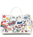 Salvatore Ferragamo Ebury Maxi All Over Stickers Leather Shopper