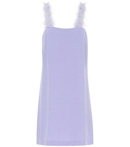 Staud Moore Feather-trimmed Minidress