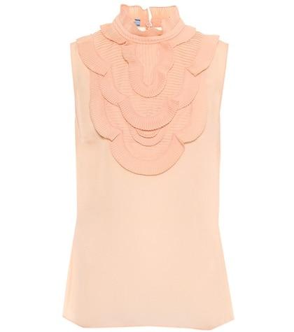 Prada Ruffled Georgette Top