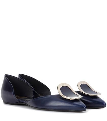 Roger Vivier Flat Chips Leather Ballerinas