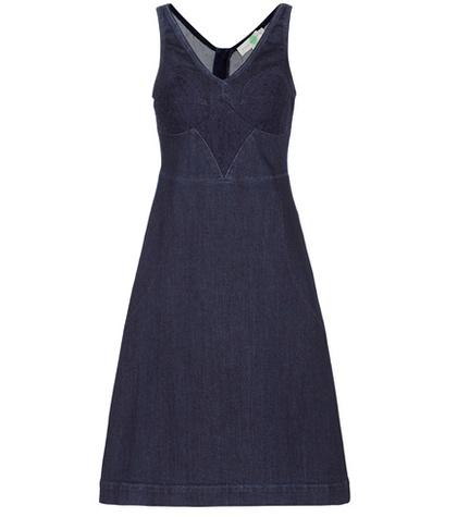 Stella Mccartney Lace-trimmed Denim Dress
