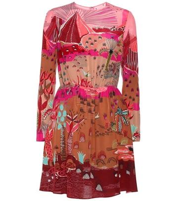 Gianvito Rossi Printed Silk Dress