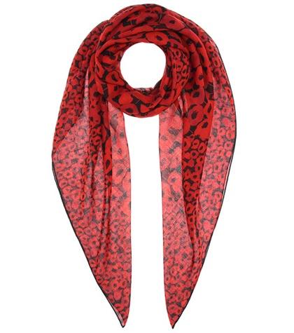 Saint Laurent Poppy-print Wool Scarf