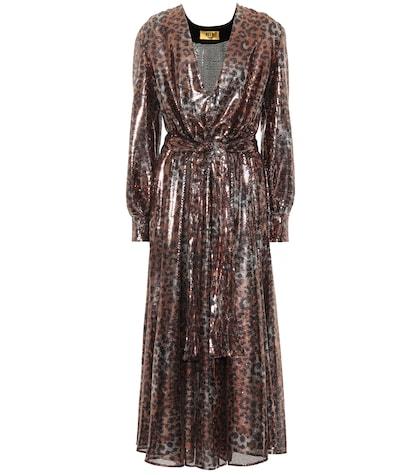 Msgm Sequined Leopard Midi Dress