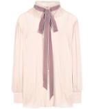 Valentino Crêpe Georgette Blouse With Velvet Pussy Bow
