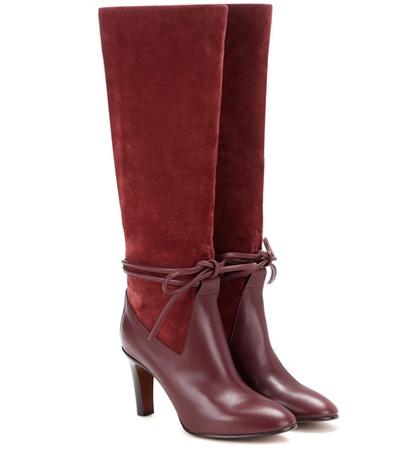 Chlo Suede And Leather Knee-high Boots