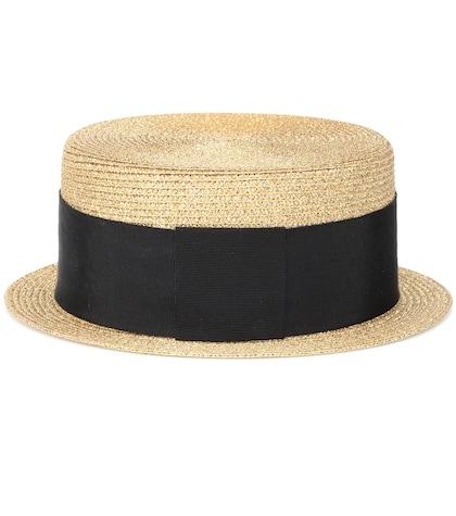 Saint Laurent Metallic Boater Hat
