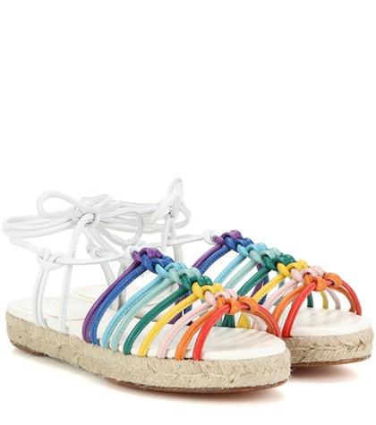 Chlo Jamie Leather Espadrille Sandals