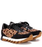 Dolce & Gabbana Suede, Patent Leather And Printed Fabric Sneakers