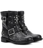 Jimmy Choo Youth Embellished Leather Ankle Boots