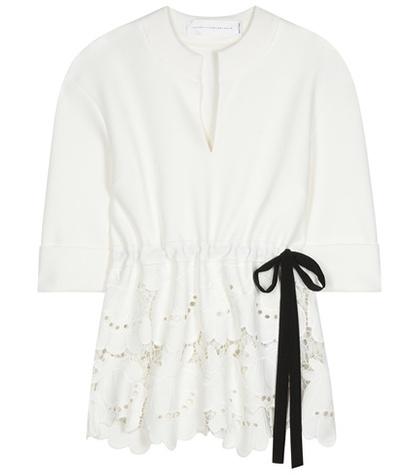 Victoria Victoria Beckham Delft Lace-trimmed Blouse