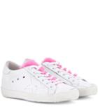 Tory Burch Superstar Leather And Mink Sneakers