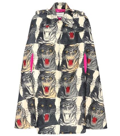 Gucci Printed Wool Cape