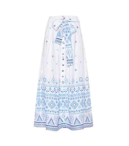 Cartier Eyewear Collection Printed Linen Midi Skirt