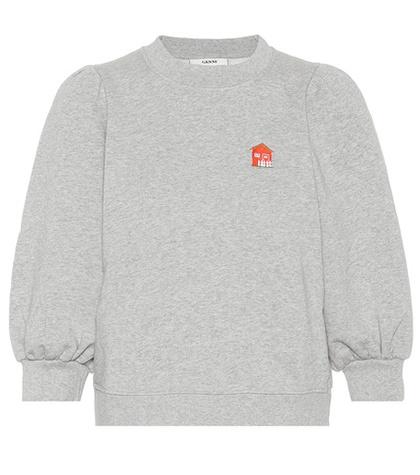 Ganni Lott Isoli Cottage Embroidered Sweatshirt