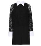 Valentino Lace-sleeved Wool And Silk Dress