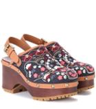See By Chlo Embroidered Denim Sandals