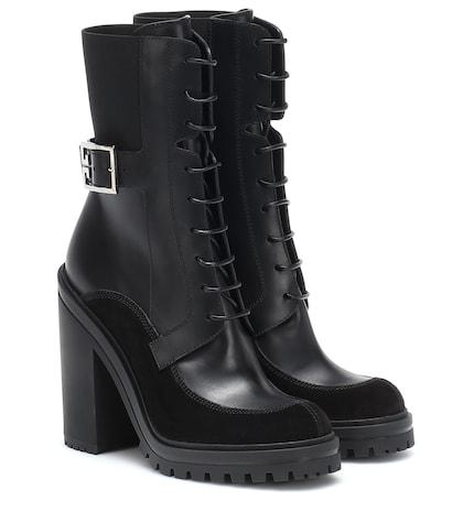 Givenchy Leather And Suede Ankle Boots