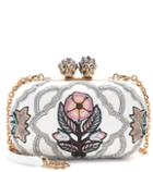 Alexander Mcqueen Queen And King Embroidered Box Clutch