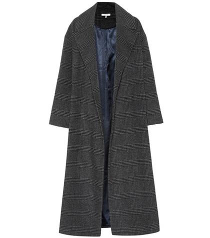 Ganni Woodside Checked Wool-blend Coat
