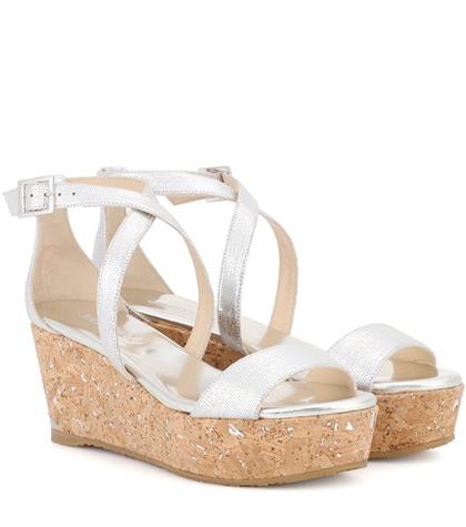Jimmy Choo Portia 70 Leather Platform Sandals